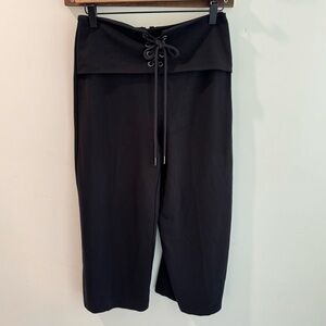 The Range NYC Black Cropped Wide Leg Lace Up Waist Pants Size XS